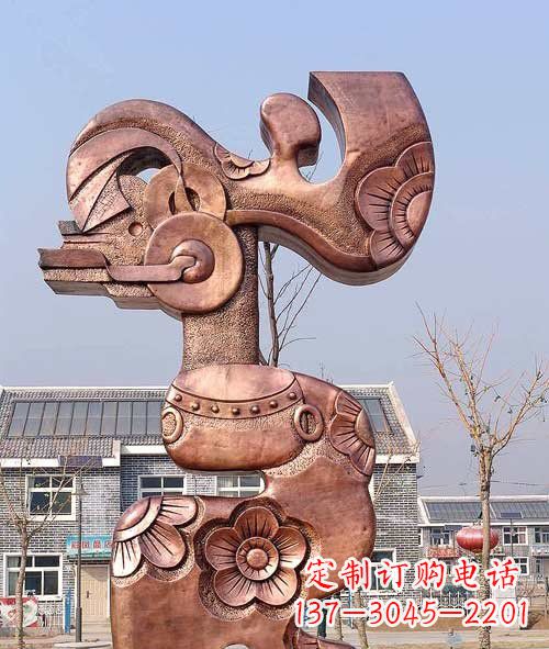 烟台铜雕抽象皮影戏人物