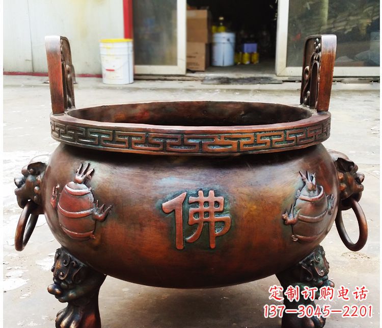 烟台铜雕祠堂景观香炉