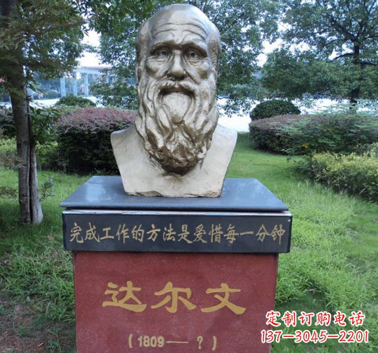 烟台铜雕达尔文头像雕塑