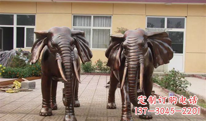 烟台铜雕大象公司门口动物雕塑