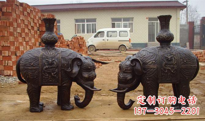 烟台铜雕大象公园动物雕塑