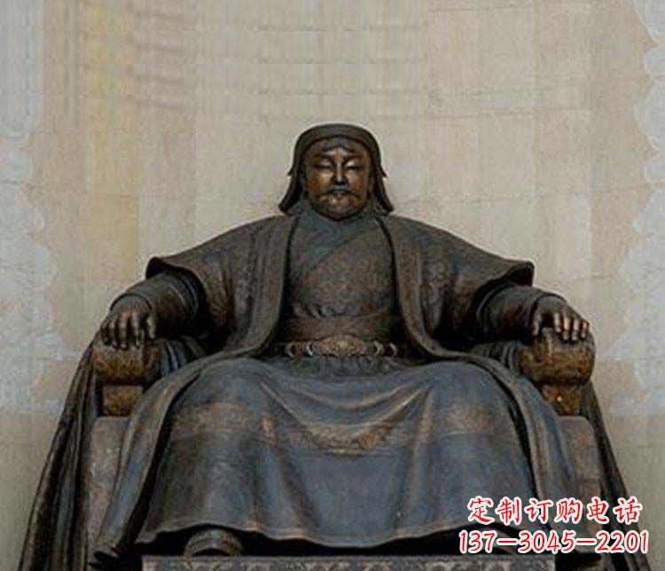 烟台铜雕大型成吉思汗雕塑