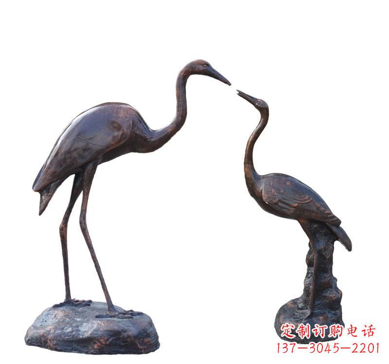 烟台铜雕动物仙鹤