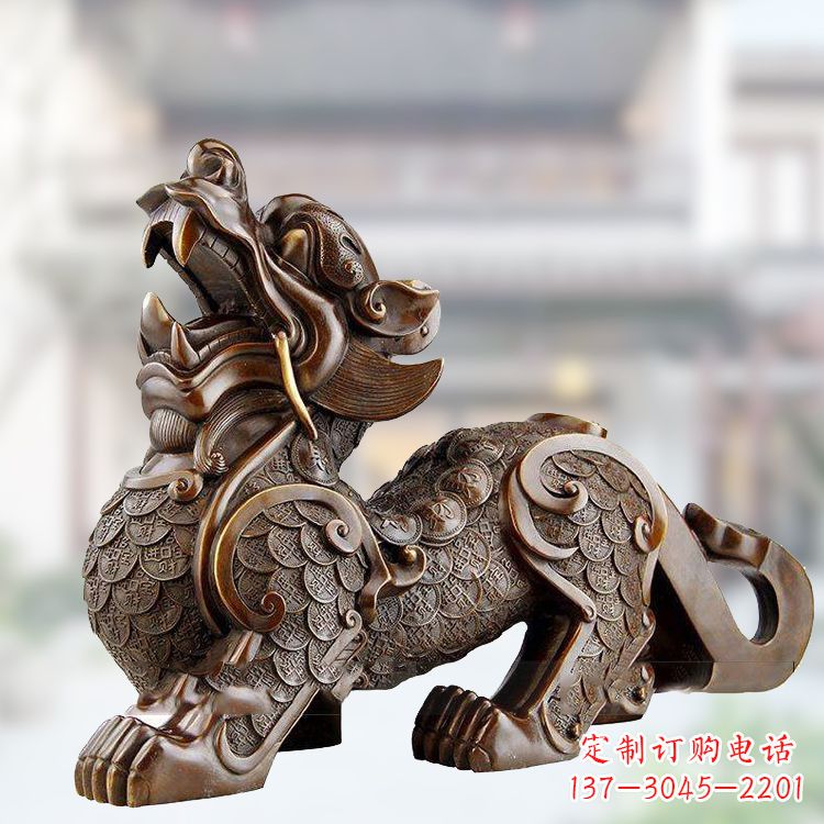 烟台铜雕仿古辟邪貔貅