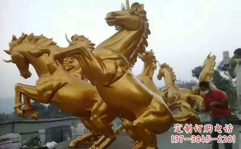 烟台铜雕广场飞马雕塑