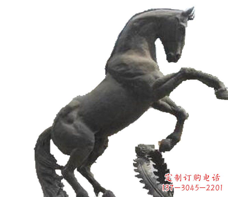 烟台铜雕广场街道景观摆件动物马雕塑