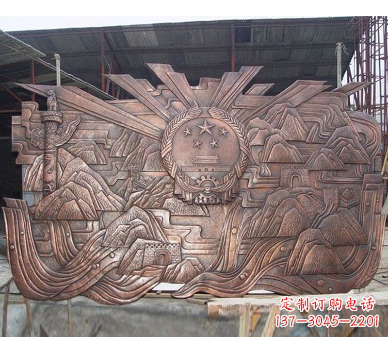 烟台铜雕广场军人壁画雕塑摆件