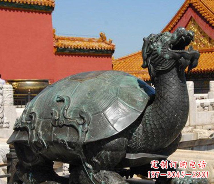 烟台铜雕广场龙龟动物雕塑