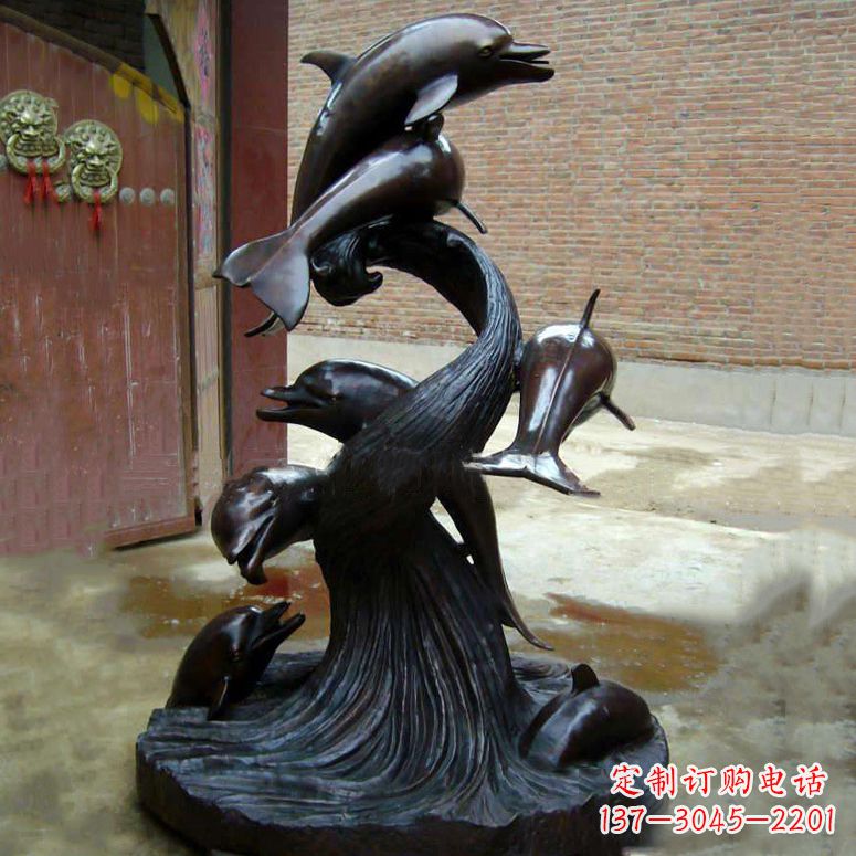 烟台铜雕海豚景观雕塑