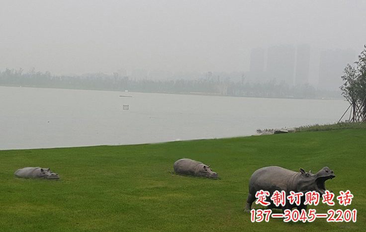 烟台铜雕河马公园动物雕塑