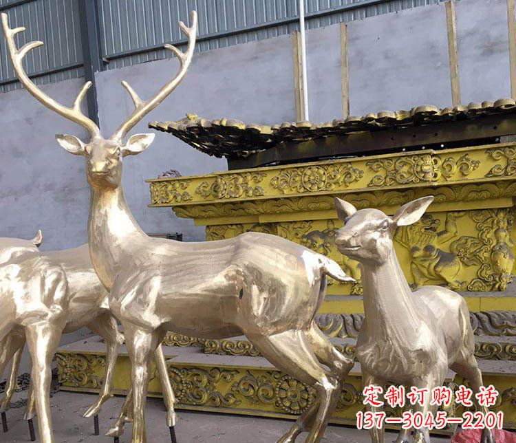 烟台铜雕户外动物小鹿雕塑