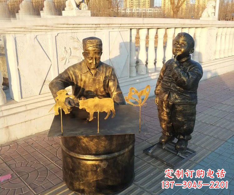 烟台铜雕画糖人的人物
