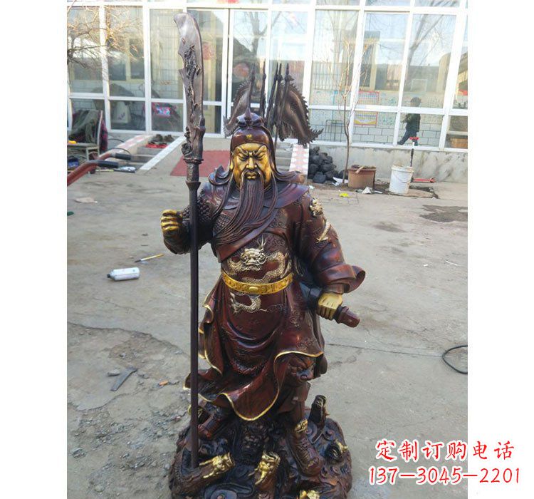 烟台铜雕九龙关公