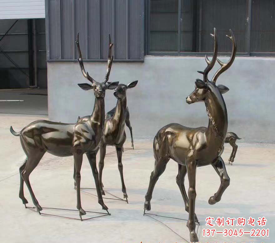 烟台铜雕鹿群雕塑
