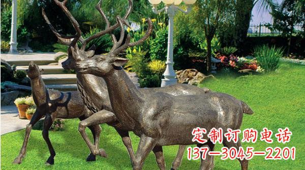 烟台铜雕鹿公园动物雕塑