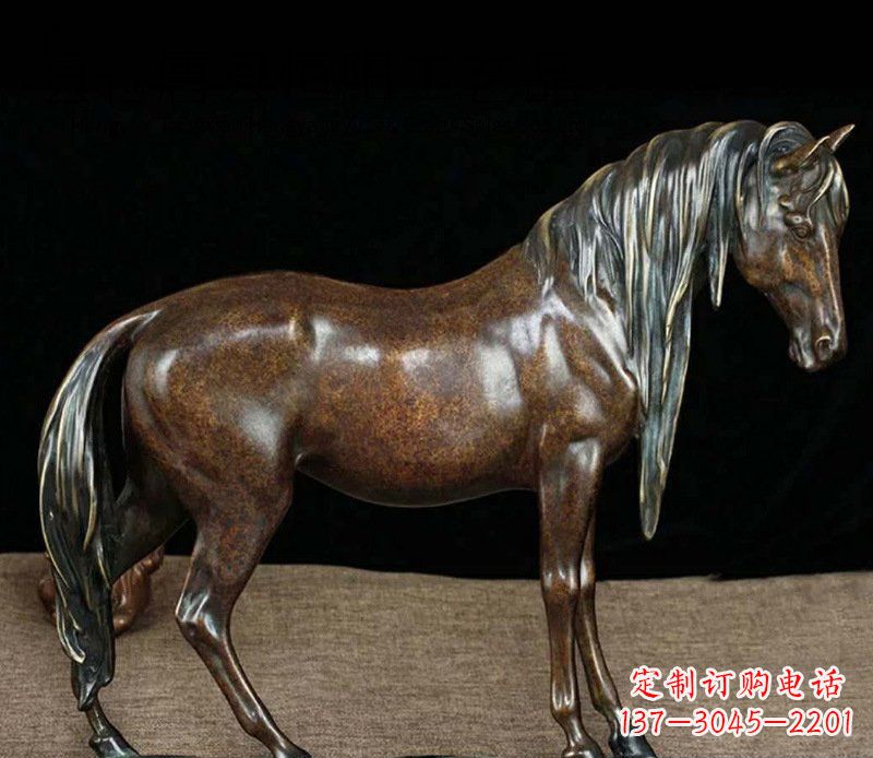 烟台铜雕马公园动物摆件