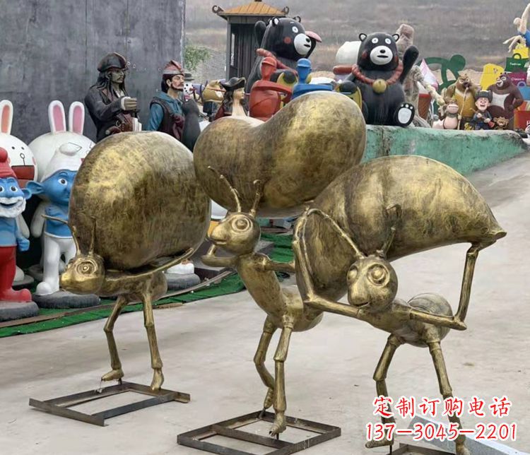 烟台铜雕蚂蚁搬家雕塑