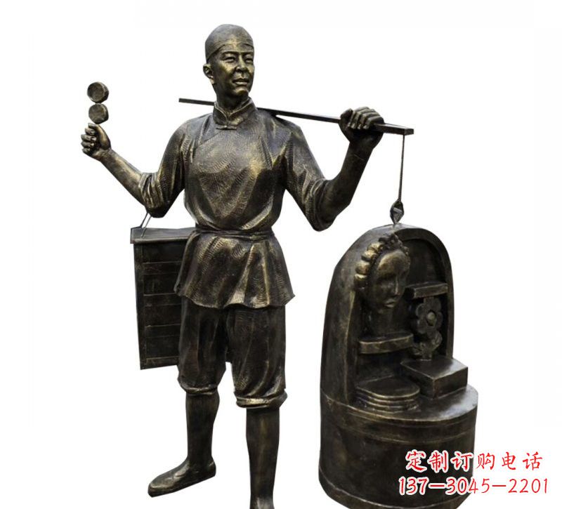 烟台铜雕卖货郎