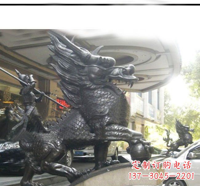 烟台铜雕麒麟公司门口神兽雕塑