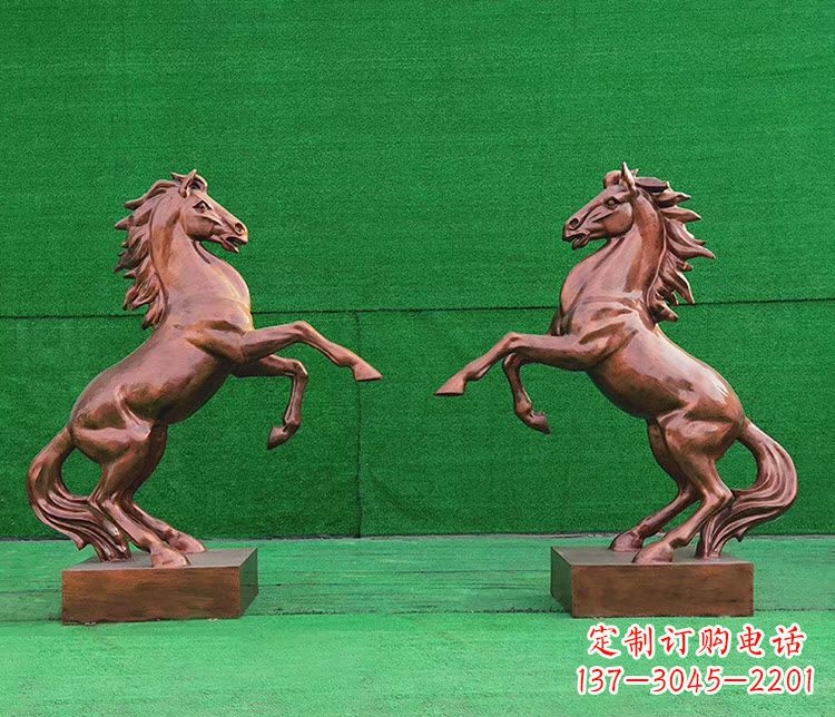 烟台铜雕企业马到成功立马