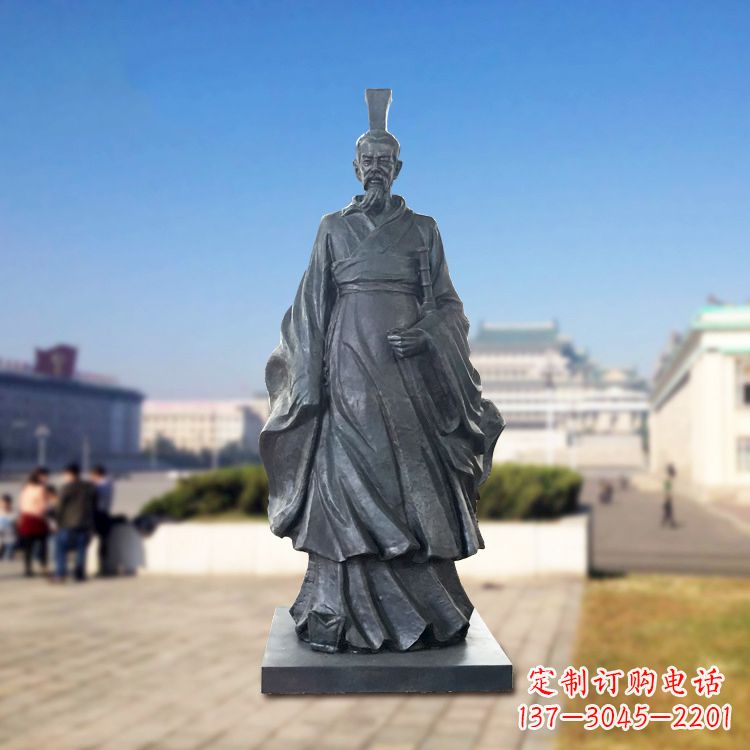 烟台铜雕屈原塑像