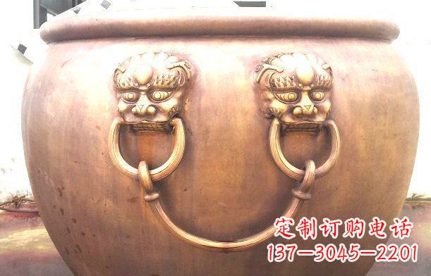 烟台铜雕水缸寺庙景观雕塑_1