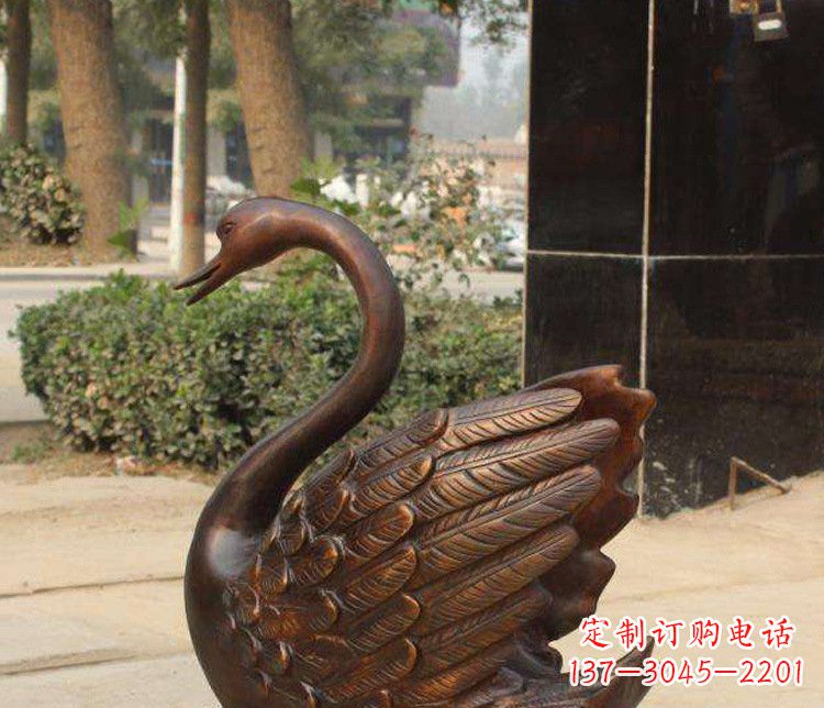 烟台铜雕水景天鹅动物雕塑