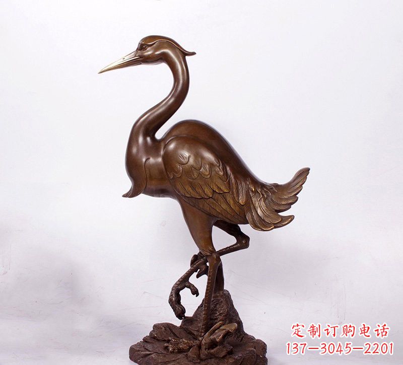 烟台铜雕仙鹤动物雕塑