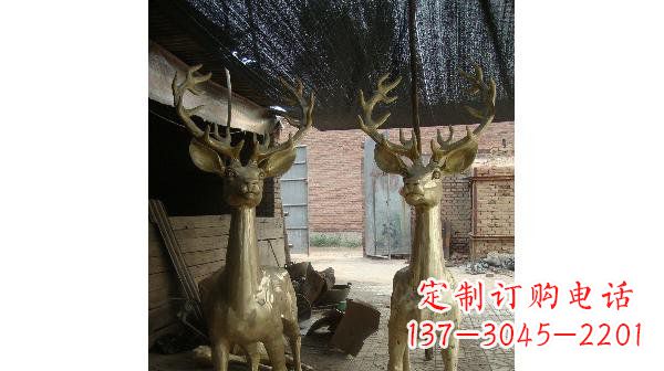 烟台铜雕小鹿公园动物雕塑 (2)
