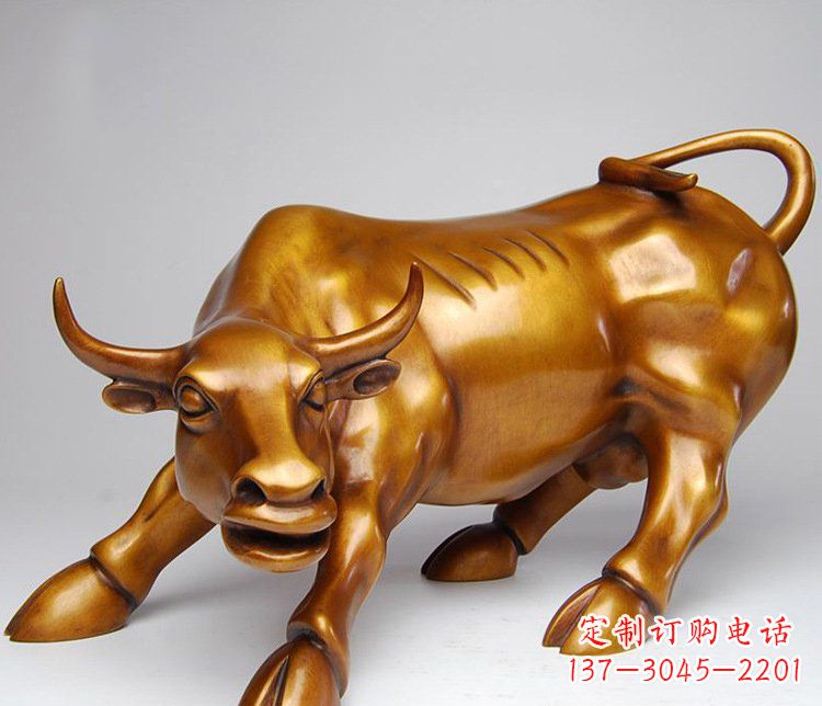 烟台铜雕小区动物牛摆件 (2)