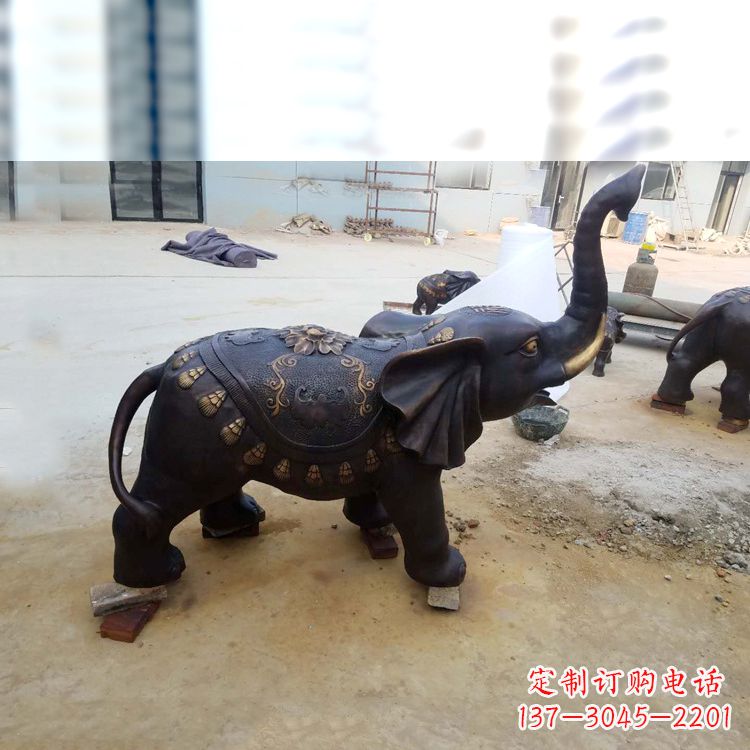 烟台铜雕小象雕塑摆件