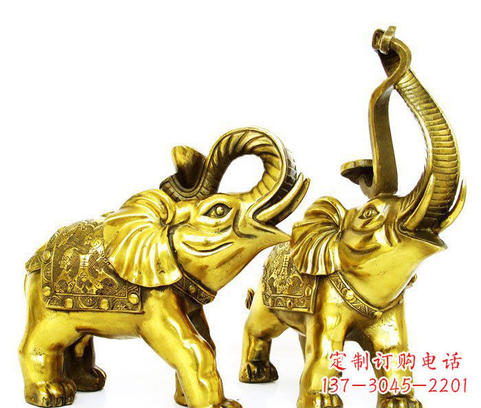 烟台铜雕小象公园动物雕塑