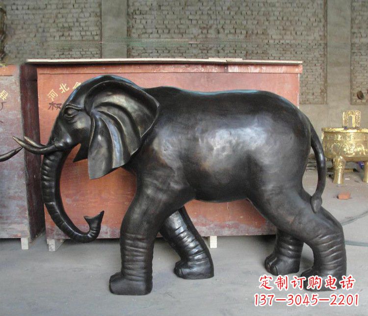 烟台铜雕园林动物大象雕塑