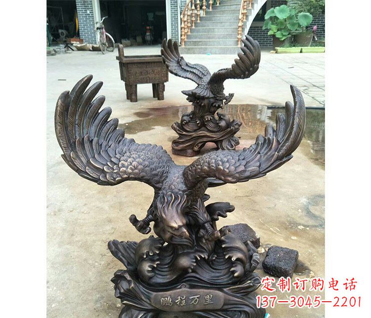 烟台铜雕园林飞鹰动物雕塑