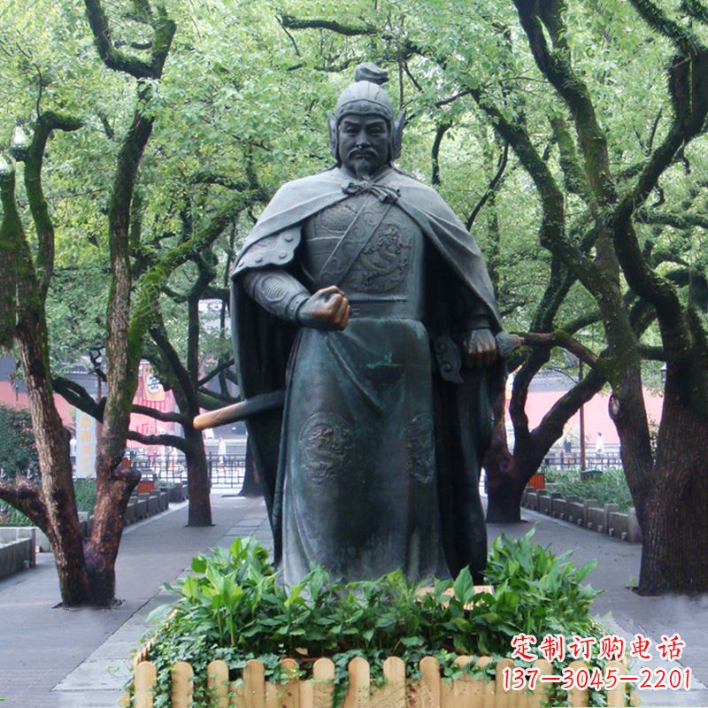烟台铜雕岳飞雕塑-公园园林历史名人中国古代民族英雄人物雕像
