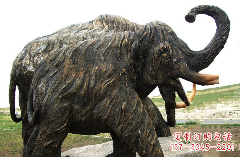 烟台铜雕长毛象动物雕塑
