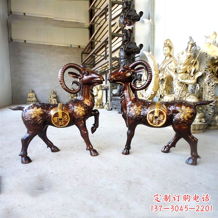 烟台铜雕招财山羊