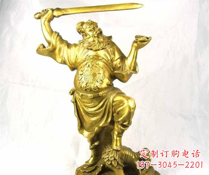 烟台铜雕赵公明古代人物雕塑
