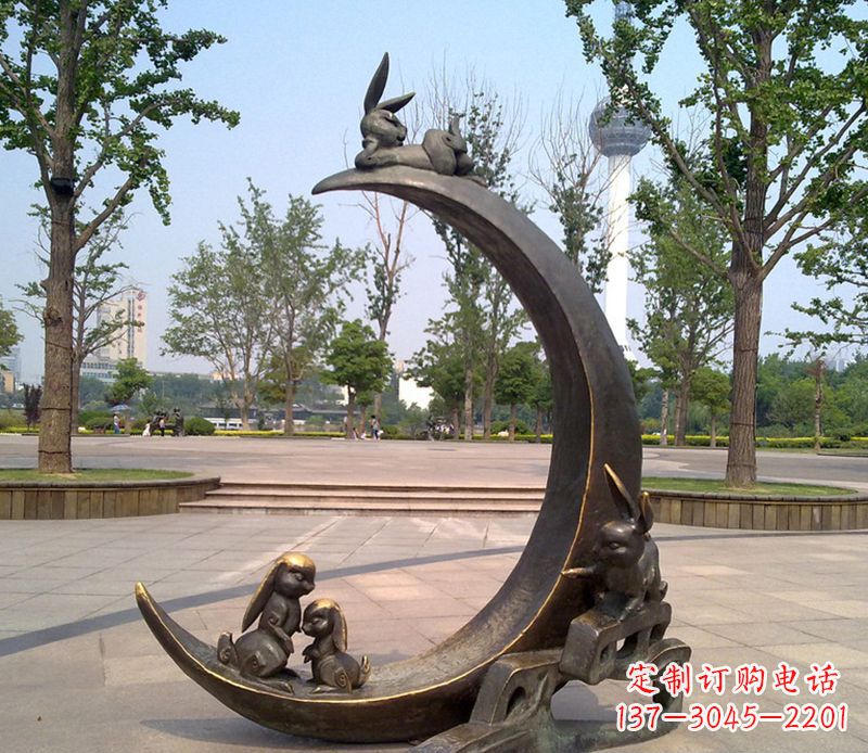 烟台兔子铜雕