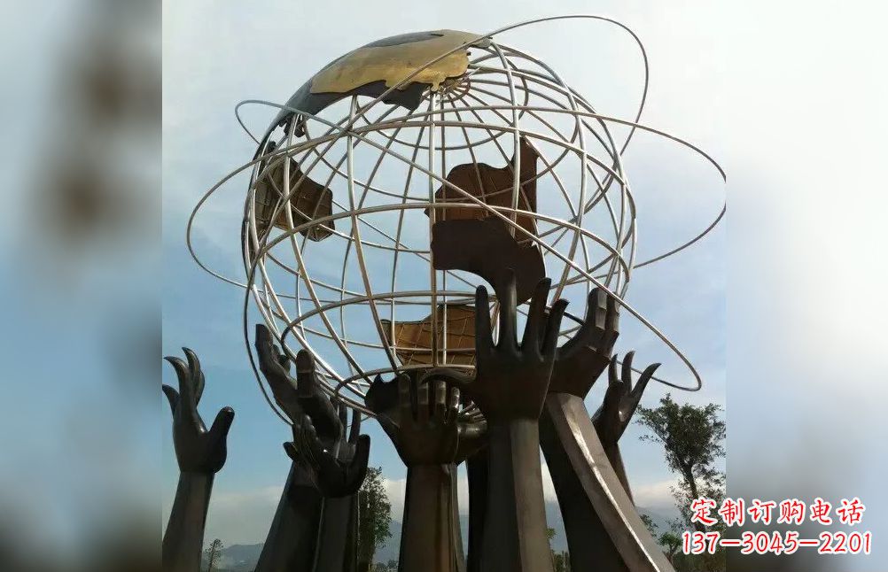 烟台托起地球不锈钢雕塑