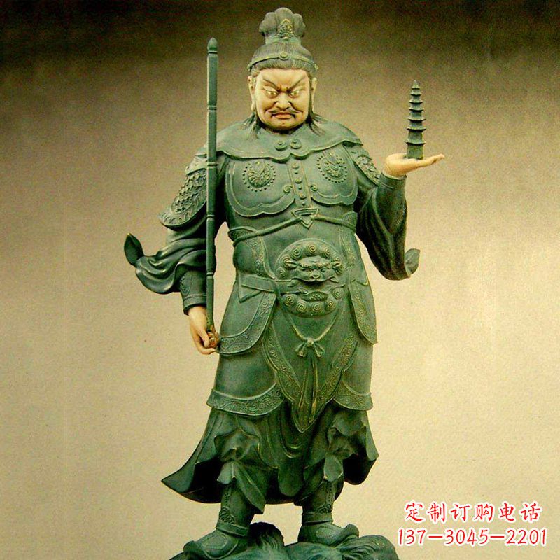 烟台托塔天王彩绘雕塑