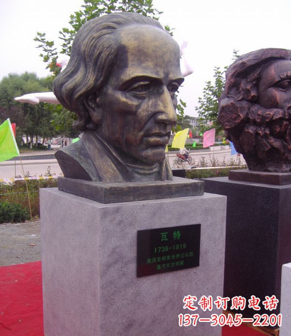 烟台瓦特胸像名人铜雕 (2)