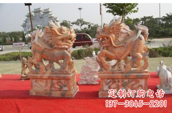 烟台晚霞红葫芦麒麟雕塑
