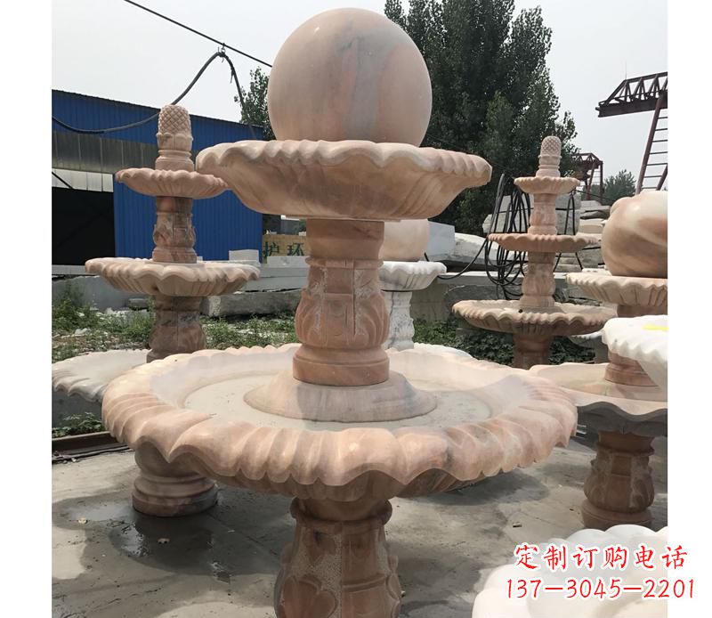 烟台晚霞红景观风水球雕塑