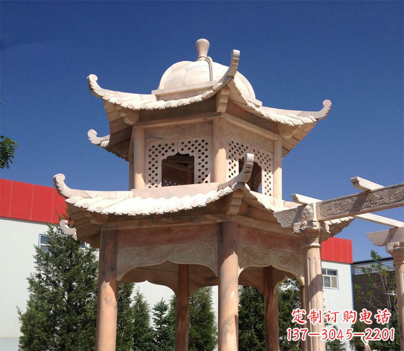 烟台晚霞红景观凉亭雕塑