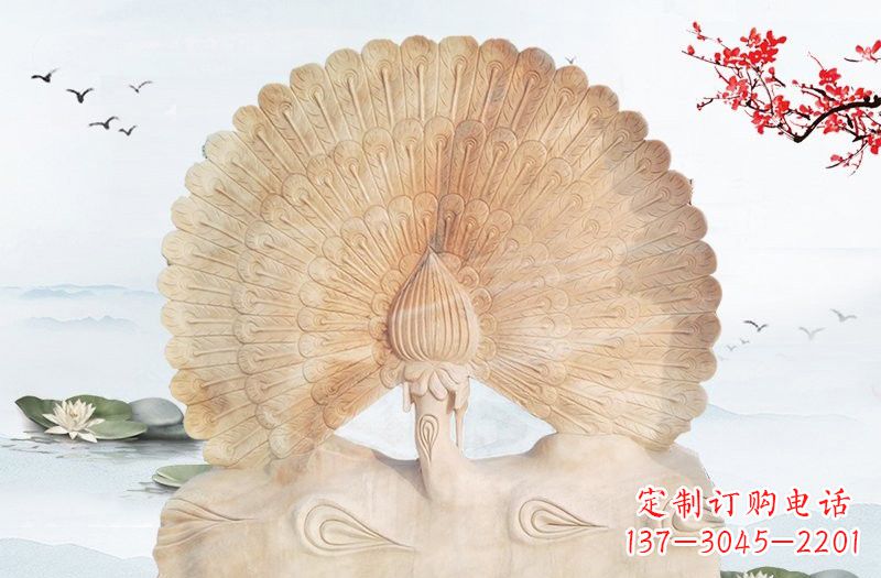 烟台晚霞红孔雀雕塑