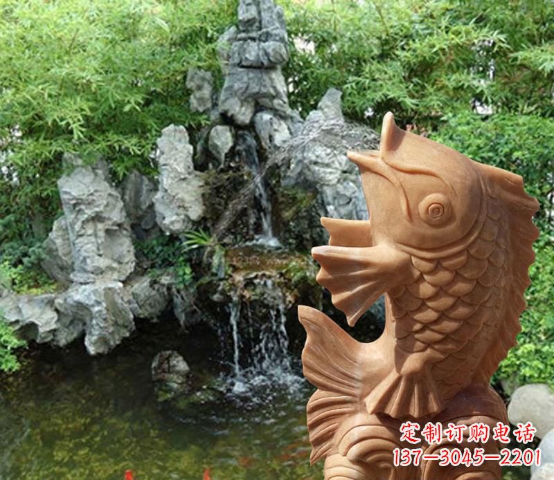 烟台晚霞红鲤鱼喷泉