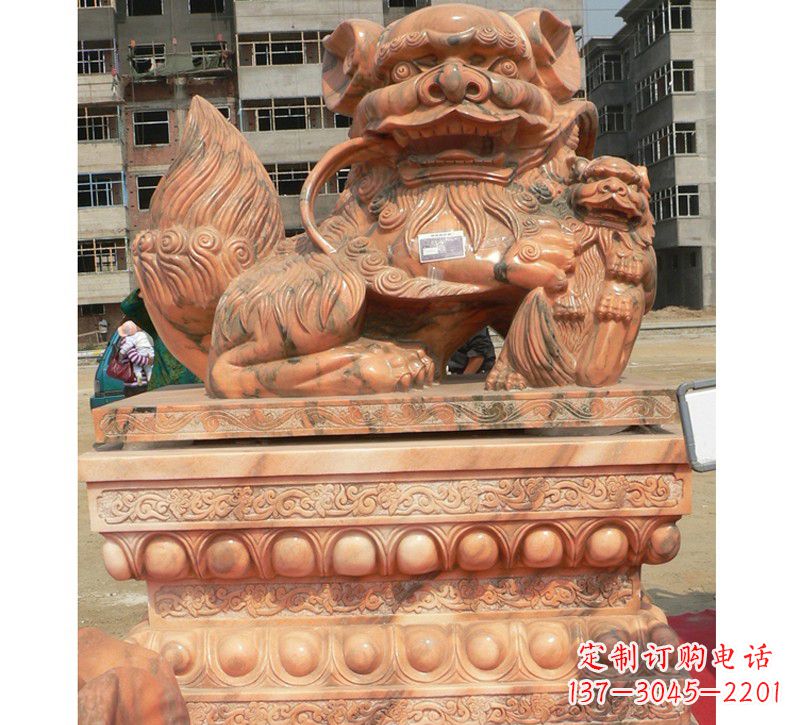 烟台晚霞红南方石狮子