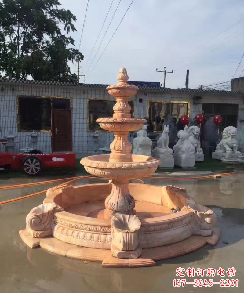 烟台晚霞红欧式流水喷泉