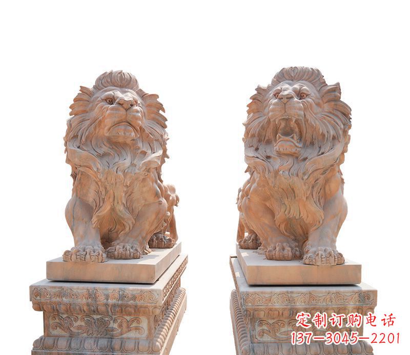 烟台晚霞红欧式狮子雕塑
